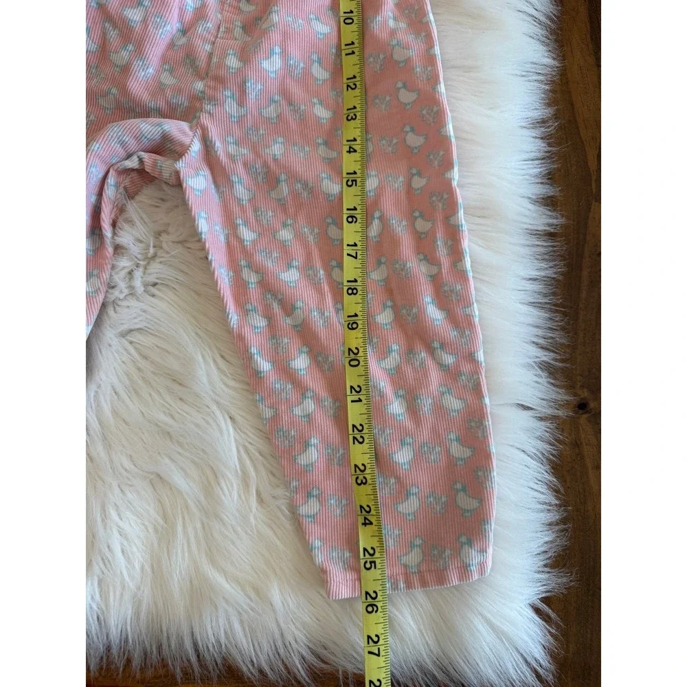 Vintage OshKosh B'gosh pink corduroy overalls duck goose‎ print size 2 EUC